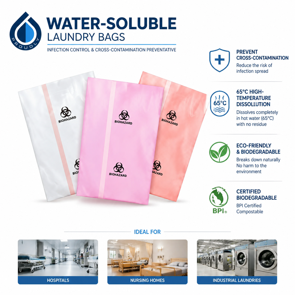 dissolvable laundry bags 용해성 세탁백